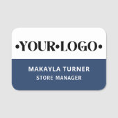 Custom Logo Employee Blue 名札 (正面)