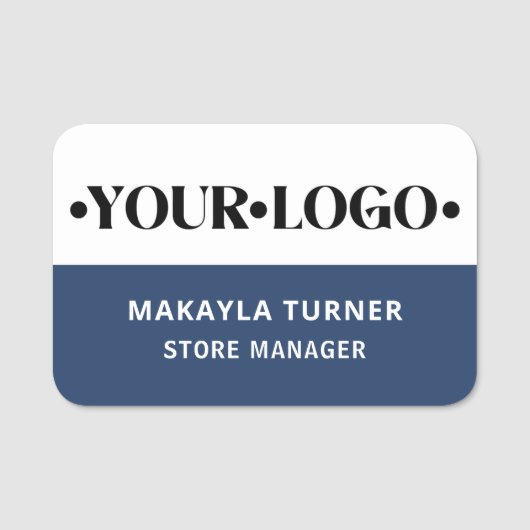 Custom Logo Employee Blue 名札 (正面)