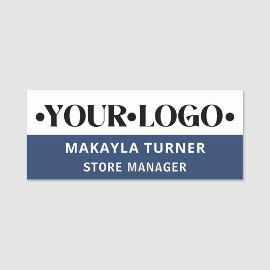 Custom Logo Employee Blue 名札 (正面)