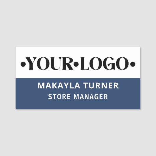 Custom Logo Employee Blue 名札 (正面)