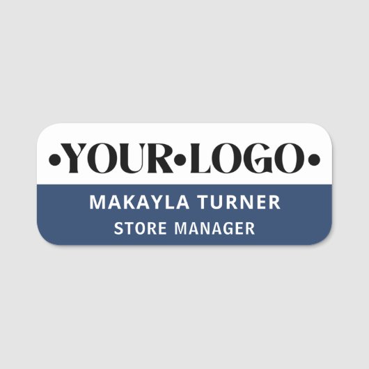 Custom Logo Employee Blue 名札 (正面)