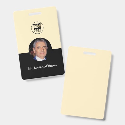 Custom Logo Employee ID Badge Card | Photo Name  バッジ (正面＆裏面)