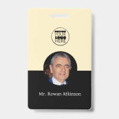 Custom Logo Employee ID Badge Card | Photo Name  バッジ (正面)