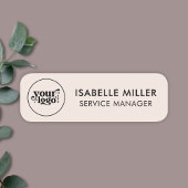 Custom Logo Employee Magnetic Or Safety Pin Beige 名札