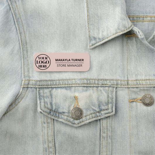 Custom Logo Employee Magnetic Or Safety Pin Pink 名札 (インサイチュ)