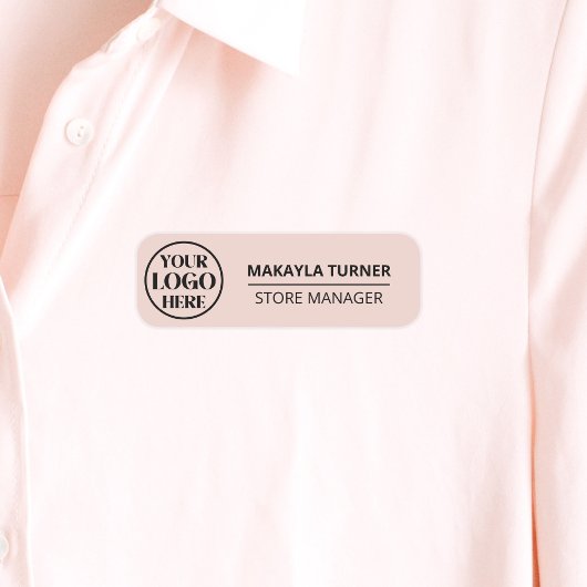 Custom Logo Employee Magnetic Or Safety Pin Pink 名札