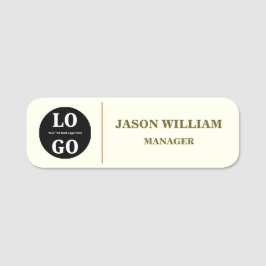 Custom Logo Employee Minimalist Ivory 名札