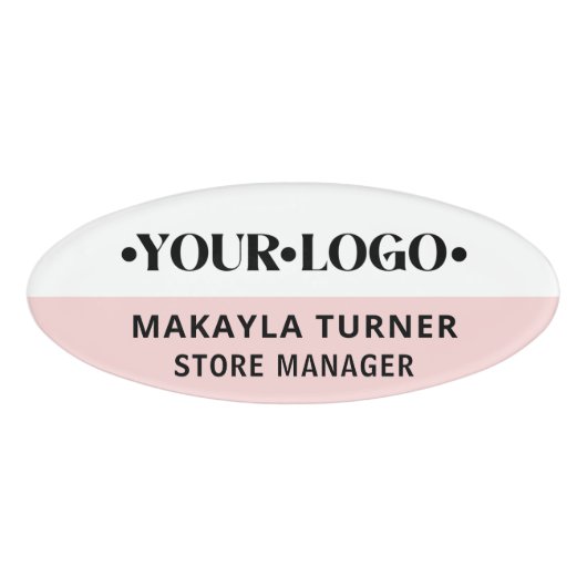 Custom Logo Employee Pink 名札 (正面)