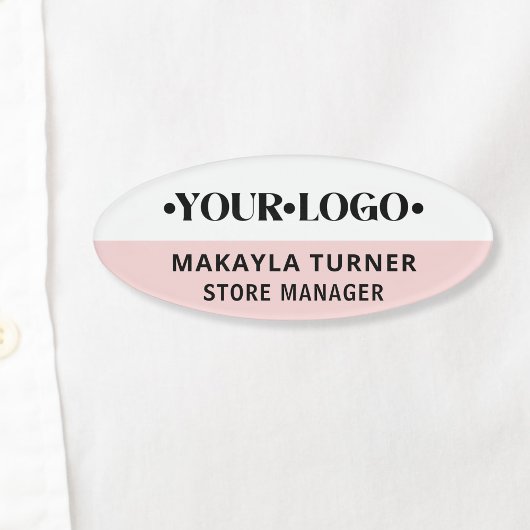 Custom Logo Employee Pink 名札