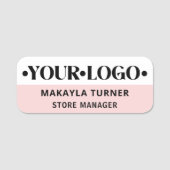 Custom Logo Employee Pink 名札 (正面)