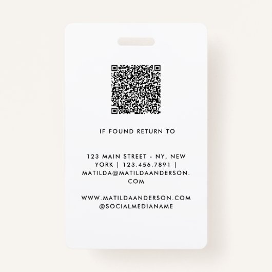 Custom Logo Employee QR Code Personalized Business バッジ (裏面)
