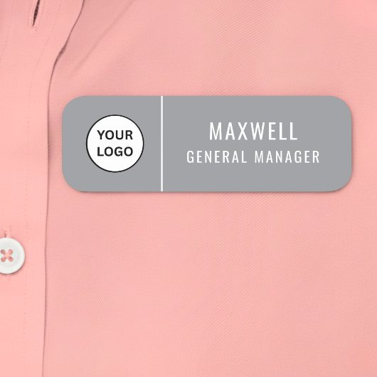 Custom Logo Employee Staff Safety Pin Ash 名札