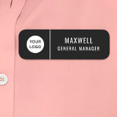 Custom Logo Employee Staff Safety Pin Black 名札