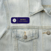 Custom Logo Employee Staff Safety Pin Blue 名札 (インサイチュ)