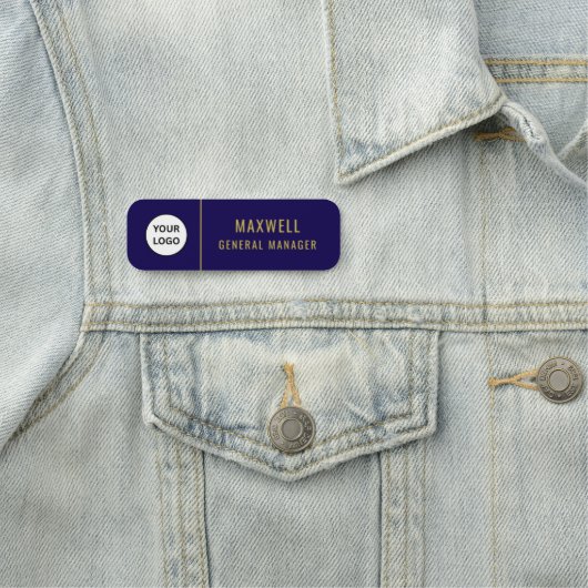 Custom Logo Employee Staff Safety Pin Blue 名札 (インサイチュ)