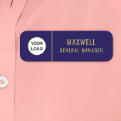 Custom Logo Employee Staff Safety Pin Blue 名札