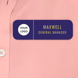 Custom Logo Employee Staff Safety Pin Blue 名札