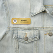 Custom Logo Employee Staff Safety Pin Gold 名札 (インサイチュ)