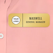 Custom Logo Employee Staff Safety Pin Gold 名札