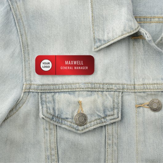 Custom Logo Employee Staff Safety Pin Red 名札 (インサイチュ)