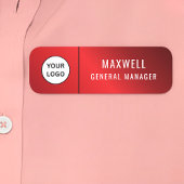 Custom Logo Employee Staff Safety Pin Red 名札