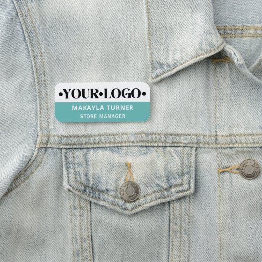 Custom Logo Employee Turquoise 名札 (インサイチュ)