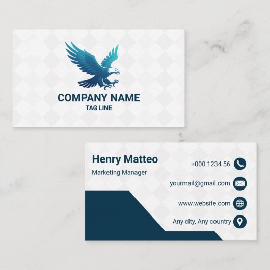 Custom Logo Geometric Business Card Corporate 名刺 (正面/裏面)
