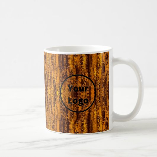Custom logo gold and black pixel pattern コーヒーマグカップ (右)