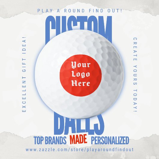 Custom Logo Golf Branding Retro Badge Tournament ゴルフボール
