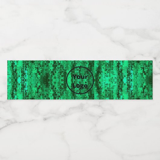 Custom logo green and  black pixel pattern ペットボトルラベル (シングルラベル)