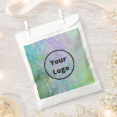 Custom logo green and purple marble フェイバーバッグ (クリップ留めされた状態)