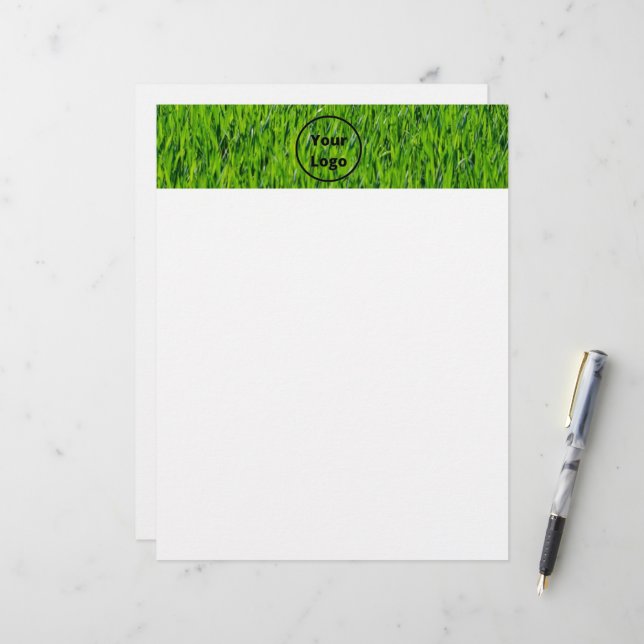 Custom logo green grass レターヘッド (正面/裏面インサイチュ)