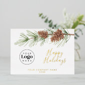 Custom Logo Holiday Thank You Business Foil Card 箔シーズンカード (立ち正面)