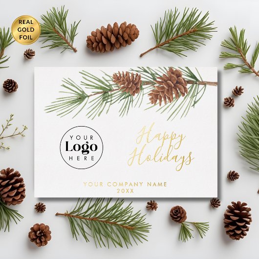 Custom Logo Holiday Thank You Business Foil Card 箔シーズンカード