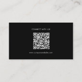 Custom Logo Icons Modern Black QR Code 名刺 (裏面)