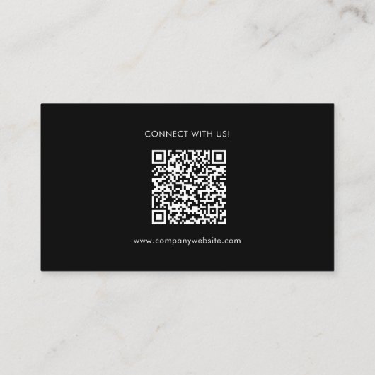Custom Logo Icons Modern Black QR Code 名刺 (裏面)