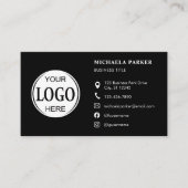 Custom Logo Icons Modern Black QR Code 名刺 (正面)