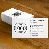 Custom Logo Icons Modern White QR Code 名刺
