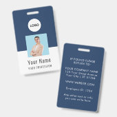 Custom Logo ID Card | Personalized Photo & Text バッジ (正面＆裏面)