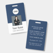Custom Logo ID Card | Personalized Photo & Text バッジ (正面＆裏面)