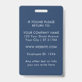 Custom Logo ID Card | Personalized Photo & Text バッジ (裏面)