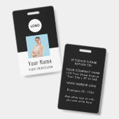 Custom Logo ID Card | Personalized Photo & Text バッジ (正面＆裏面)
