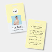 Custom Logo ID Card | Personalized Photo & Text バッジ (正面＆裏面)