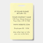 Custom Logo ID Card | Personalized Photo & Text バッジ (裏面)