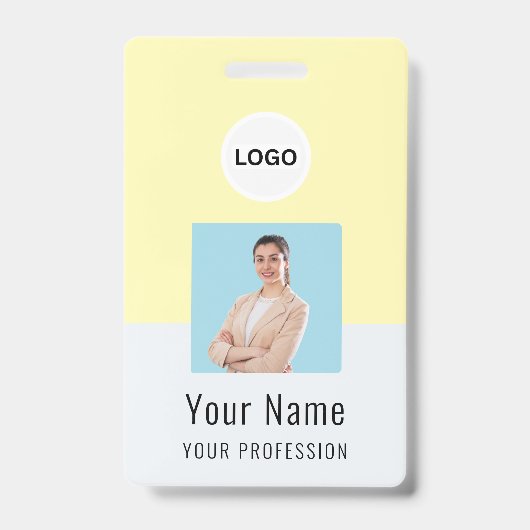 Custom Logo ID Card | Personalized Photo & Text バッジ (正面)