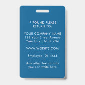 Custom Logo ID Card | Personalized Photo & Text バッジ (裏面)