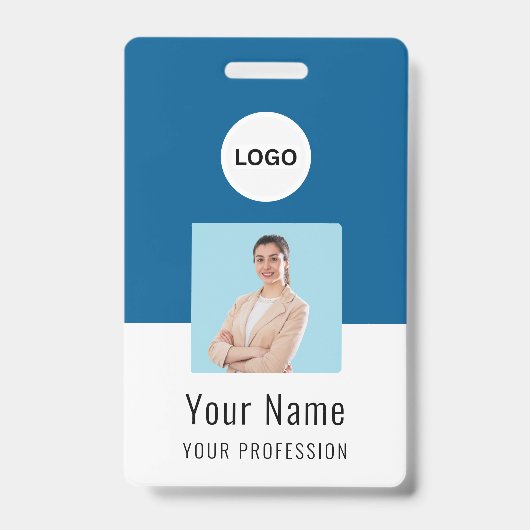 Custom Logo ID Card | Personalized Photo & Text バッジ (正面)