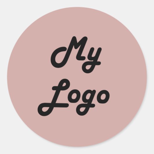 Custom logo image business dusty rose pink ラウンドシール (正面)