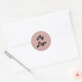 Custom logo image business dusty rose pink ラウンドシール (封筒)