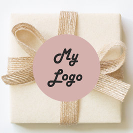 Custom logo image business dusty rose pink ラウンドシール